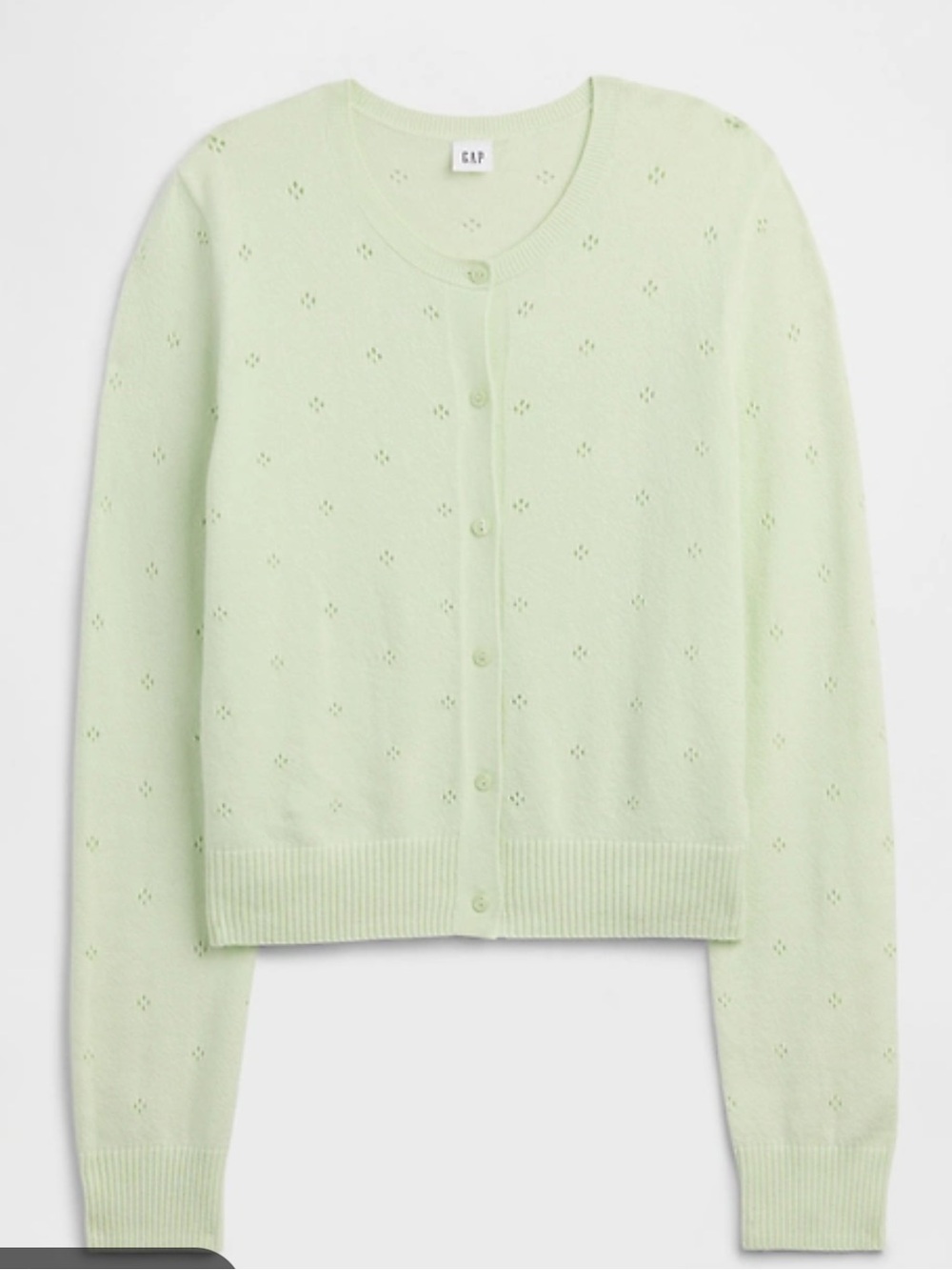 Gap CashSoft Pointelle Cardigan Pod Green Medium